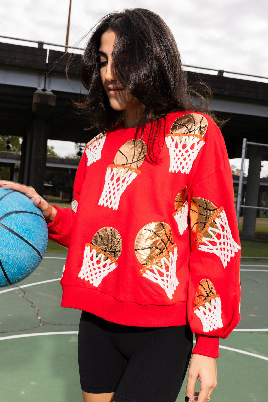 Red Basketball Hoop Sweatshirt