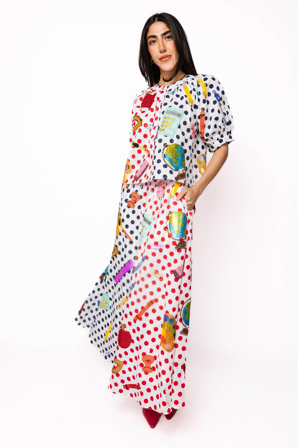 sequin school supply dress Queen Of Sparkles School Supplies Tee Midi Dress *Final Sale*