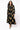 Black & Gold Jeweled Ornament Cotton Tie Midi Dress