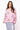 Pink & White Stripe Sequin Flower Wreath Cotton Button Up Top