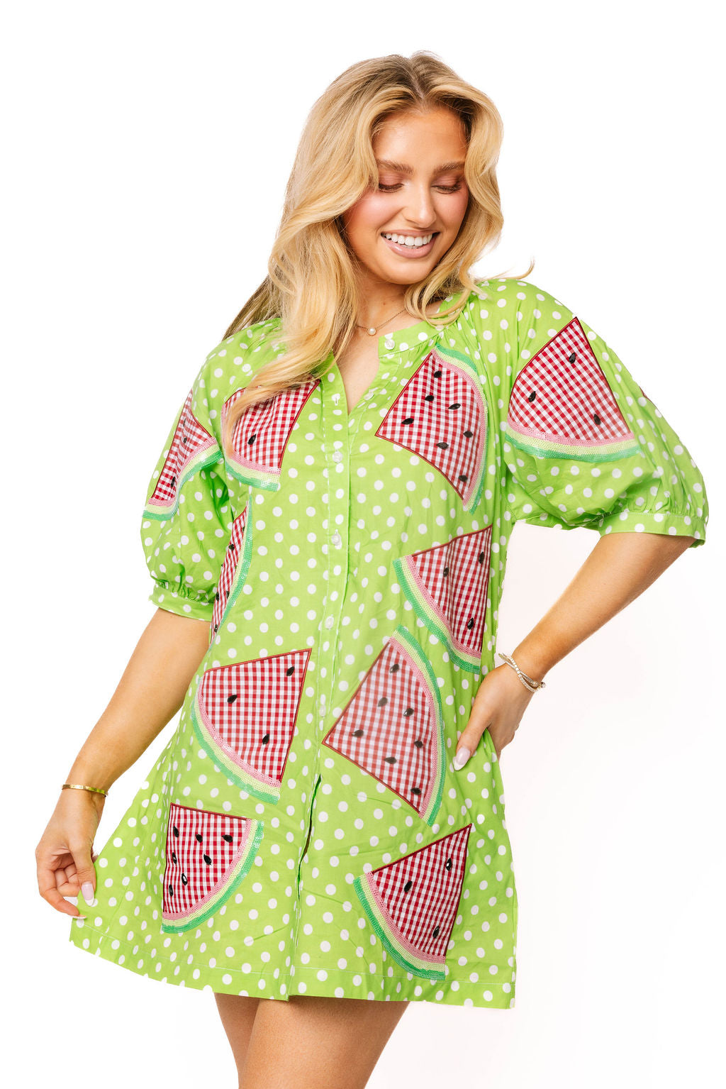 green and pink polka dot dress Girl's Sweet Pea Pocket Dress in Green size 8
