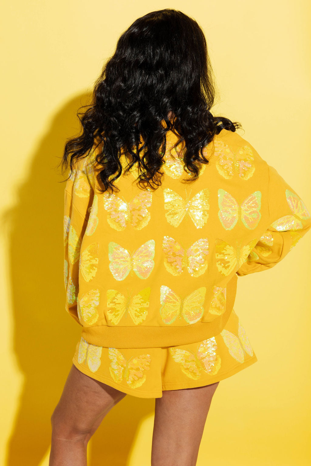 Yellow Scattered Butterfly Shorts