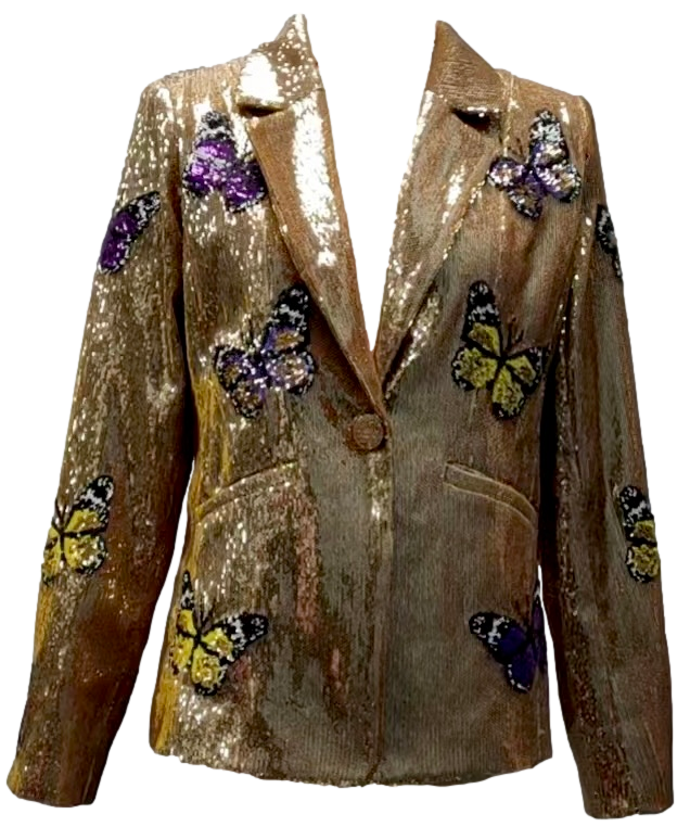 Purple & Gold Sequin Butterfly Blazer Queen of Sparkles