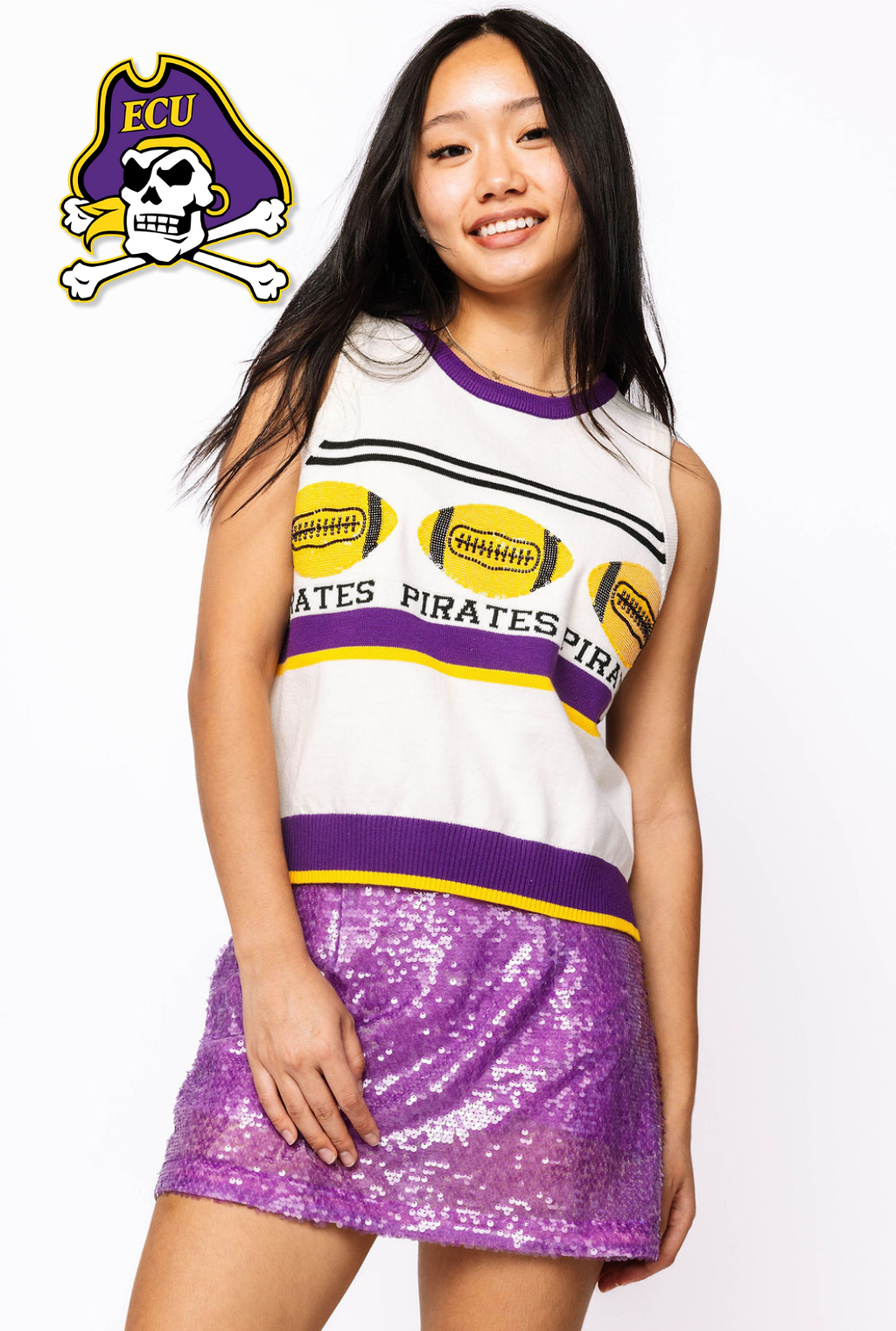 Licensed Sample - ECU Vintage Football Stripes Tank