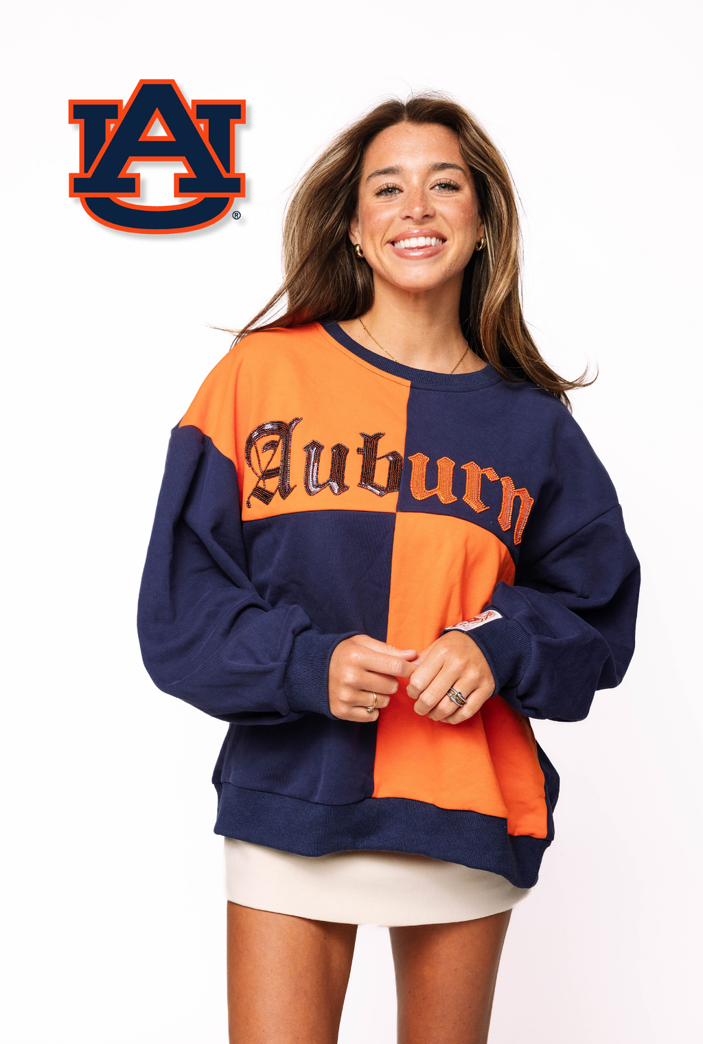 Licensed Sample - Auburn Medieval Font Checker Sweatshirt