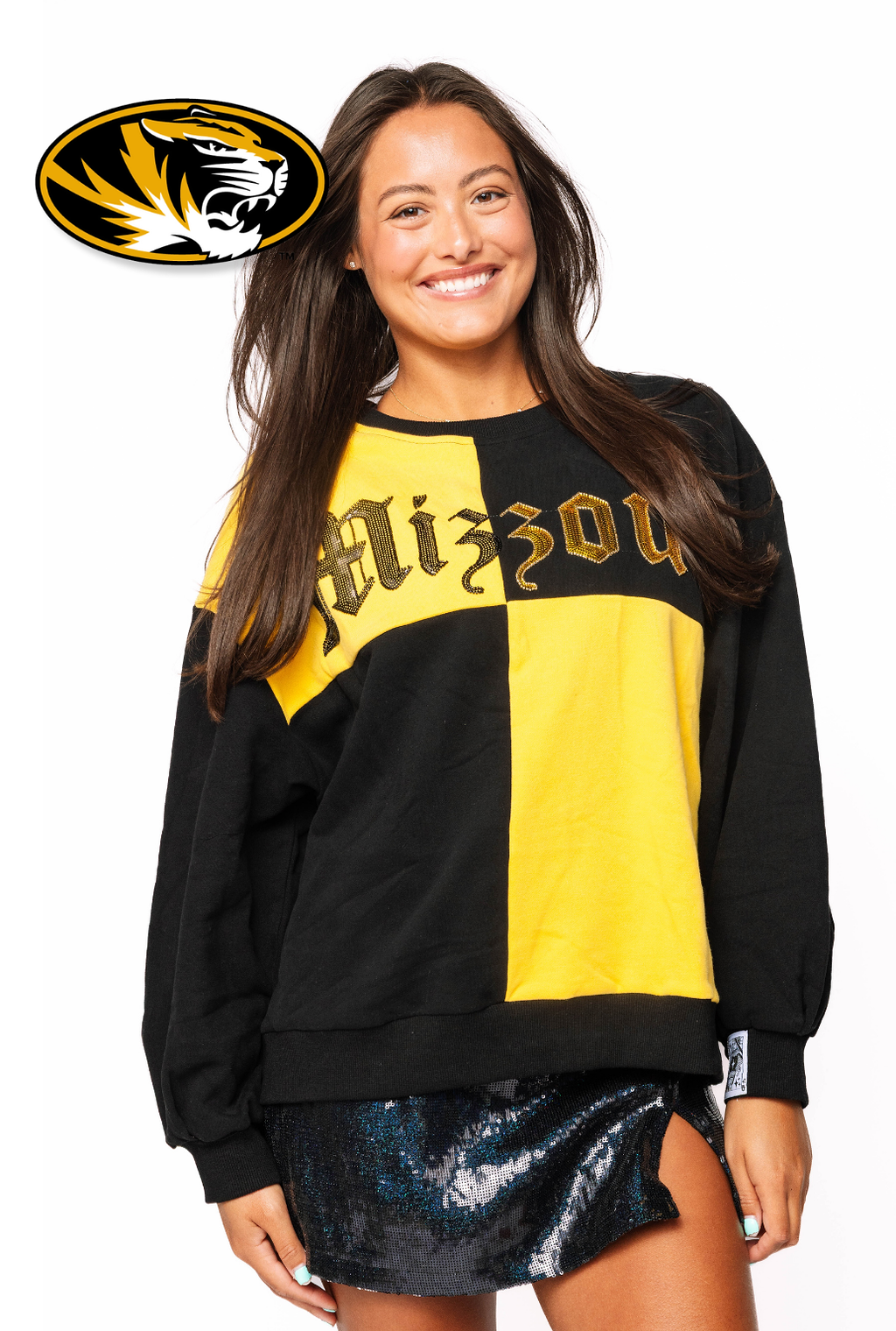 Licensed Sample - Mizzou Medieval Font Checker Sweatshirt