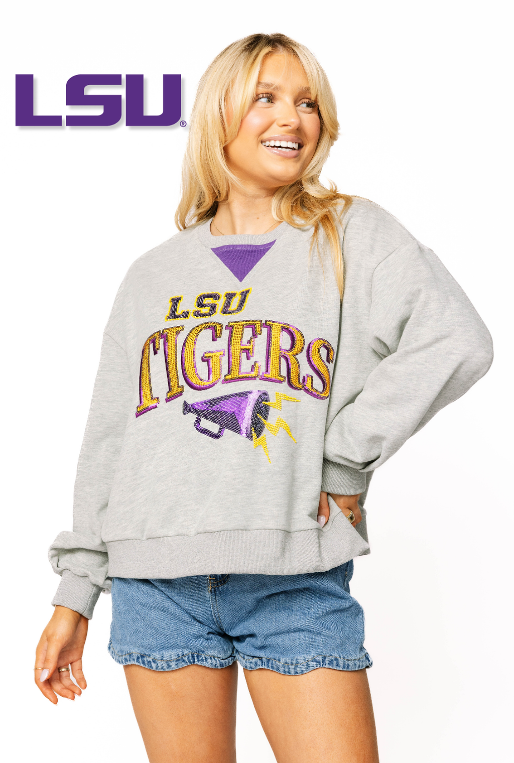 Licensed Sample - LSU Megaphone and Icons V Sweatshirt