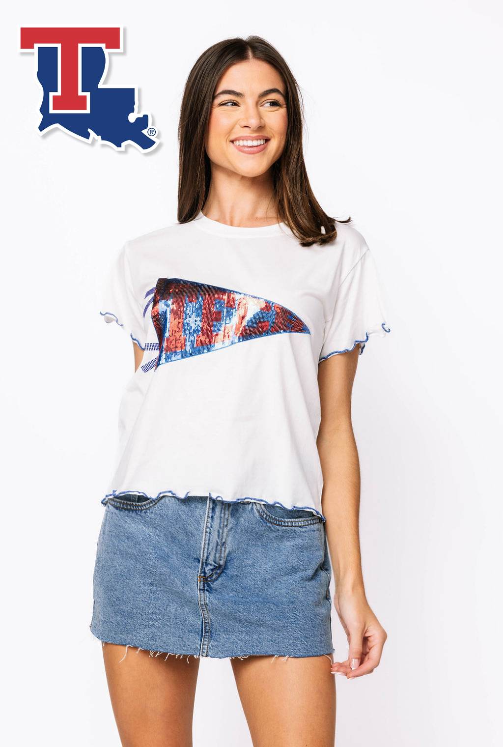 Licensed Sample - LA Tech Pennant Frill Tee