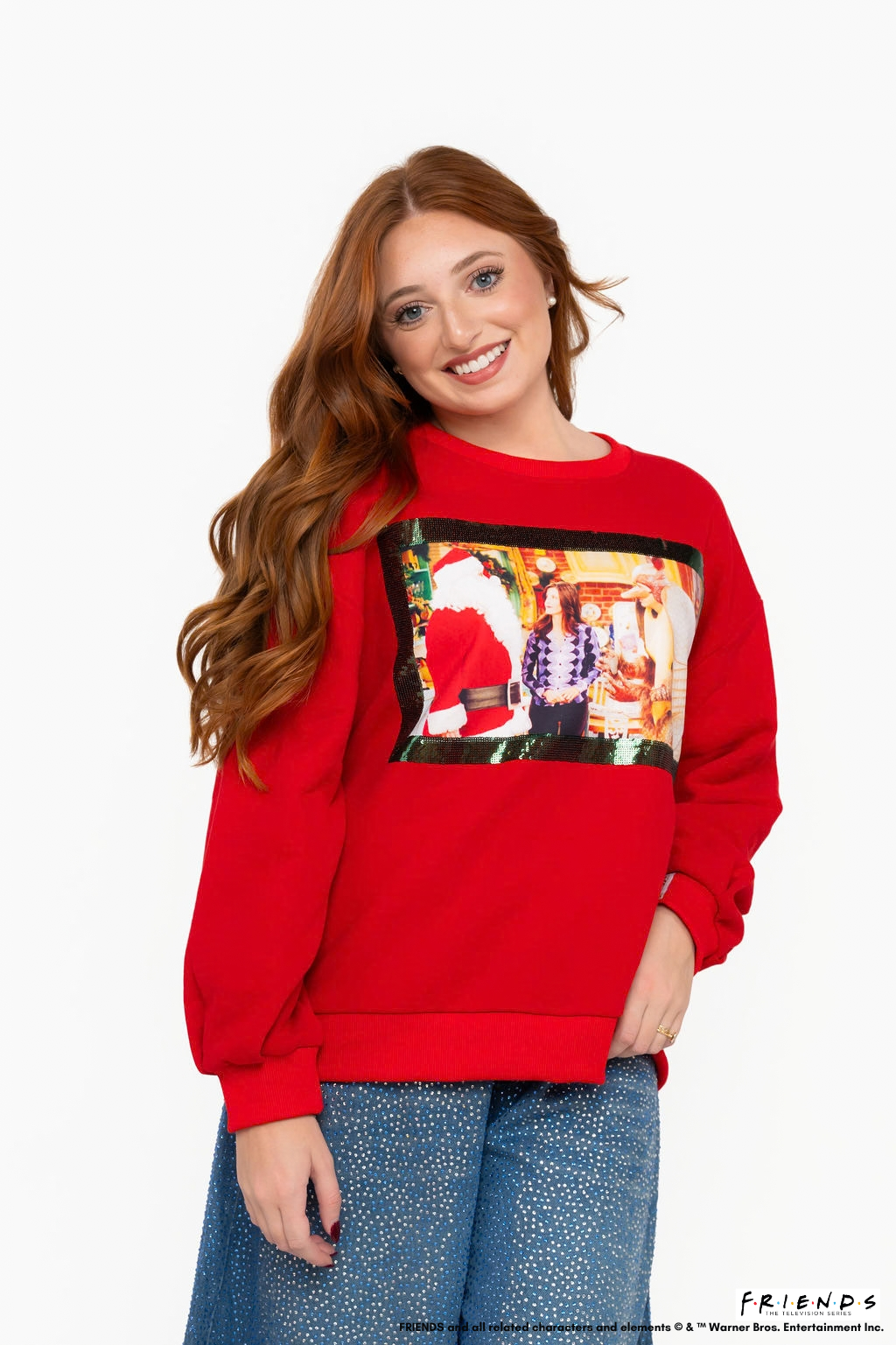 Licensed Red the One with the Holiday Armadillo Sweatshirt