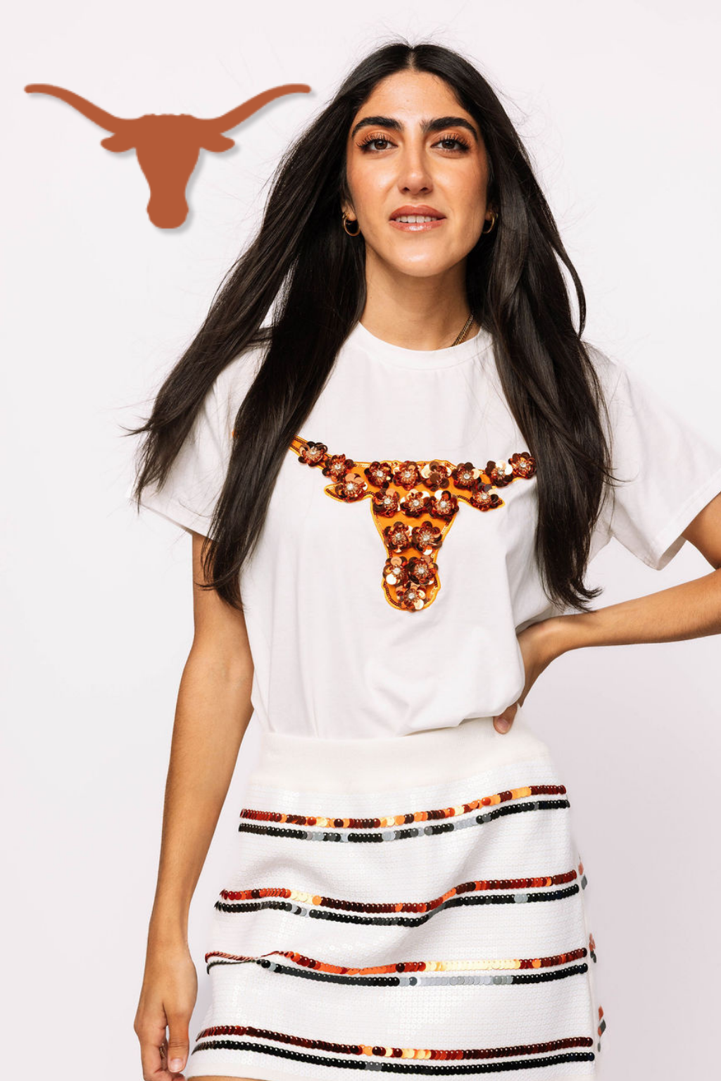 Licensed Texas Sequin Flower Tee