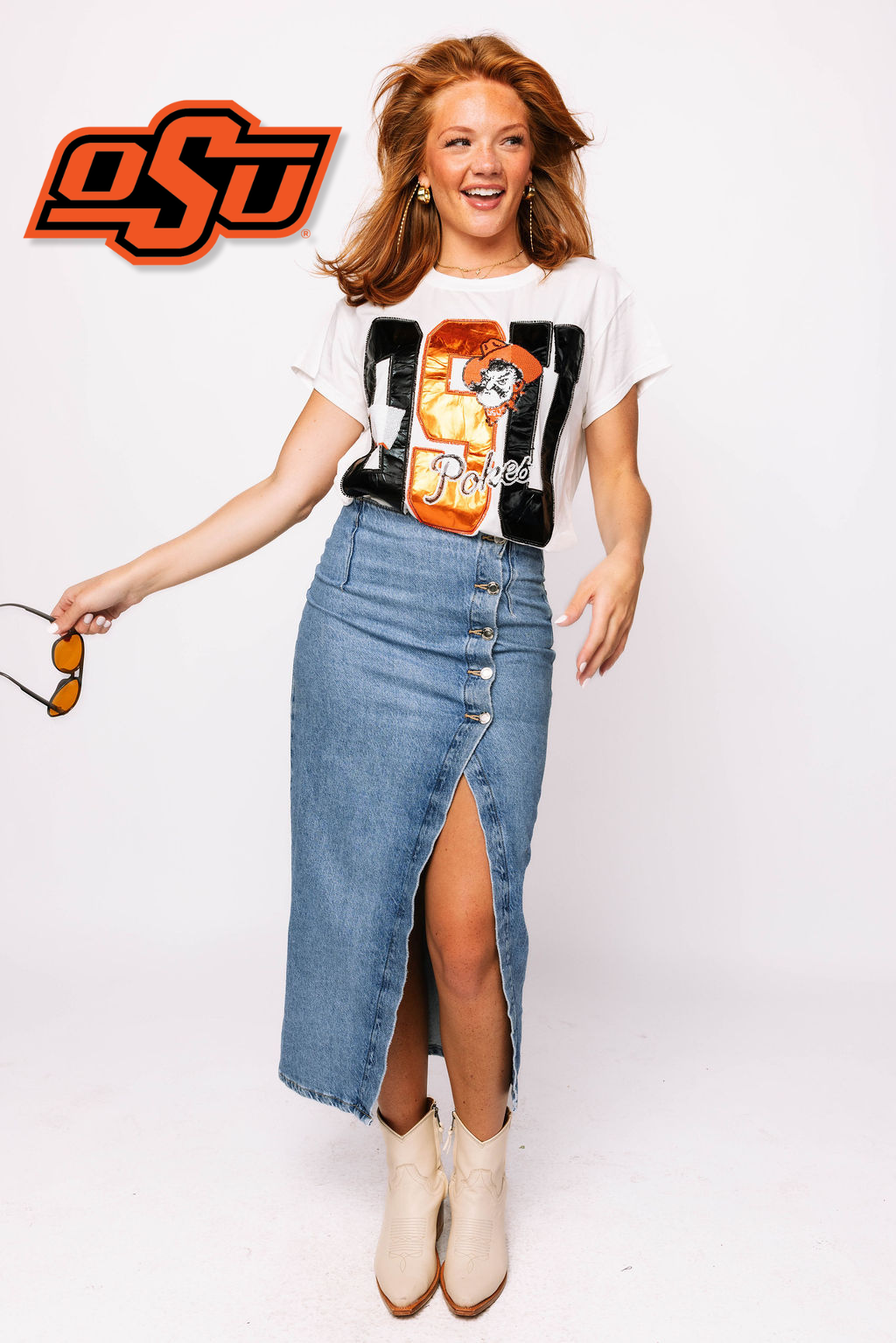 Licensed OSU Metallic Word with Icons Tee