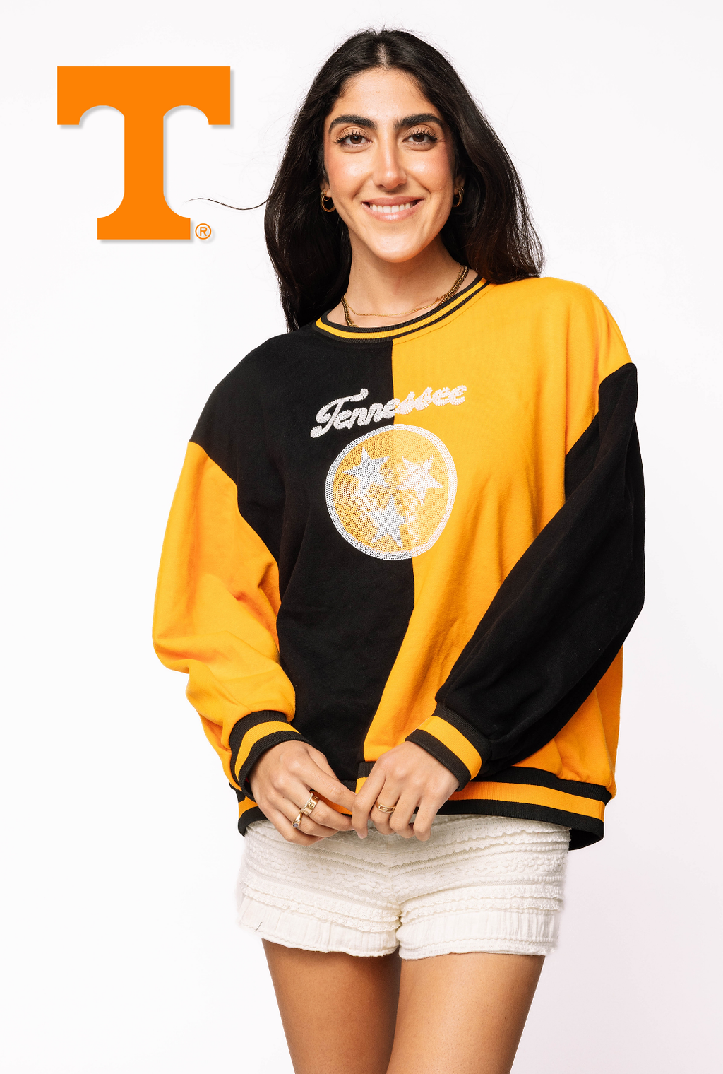 Licensed Sample - Tennessee Black Colorblock Sweatshirt