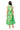 Sample Green Bandana & Gingham Print Veggie Cotton Collar Maxi Dress