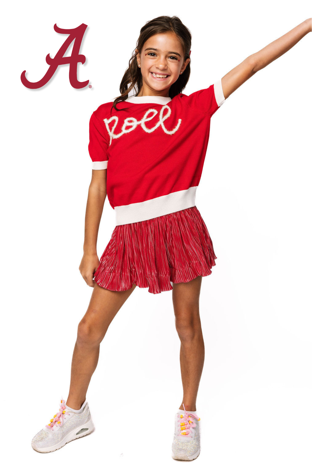 Kids Roll Short Sleeve Glitter Script Sweater