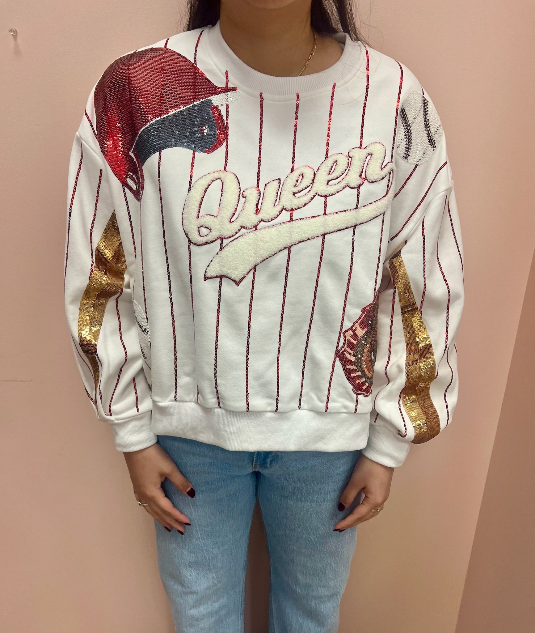 SAMPLE- Red Batter Up Queen Sweatshirt