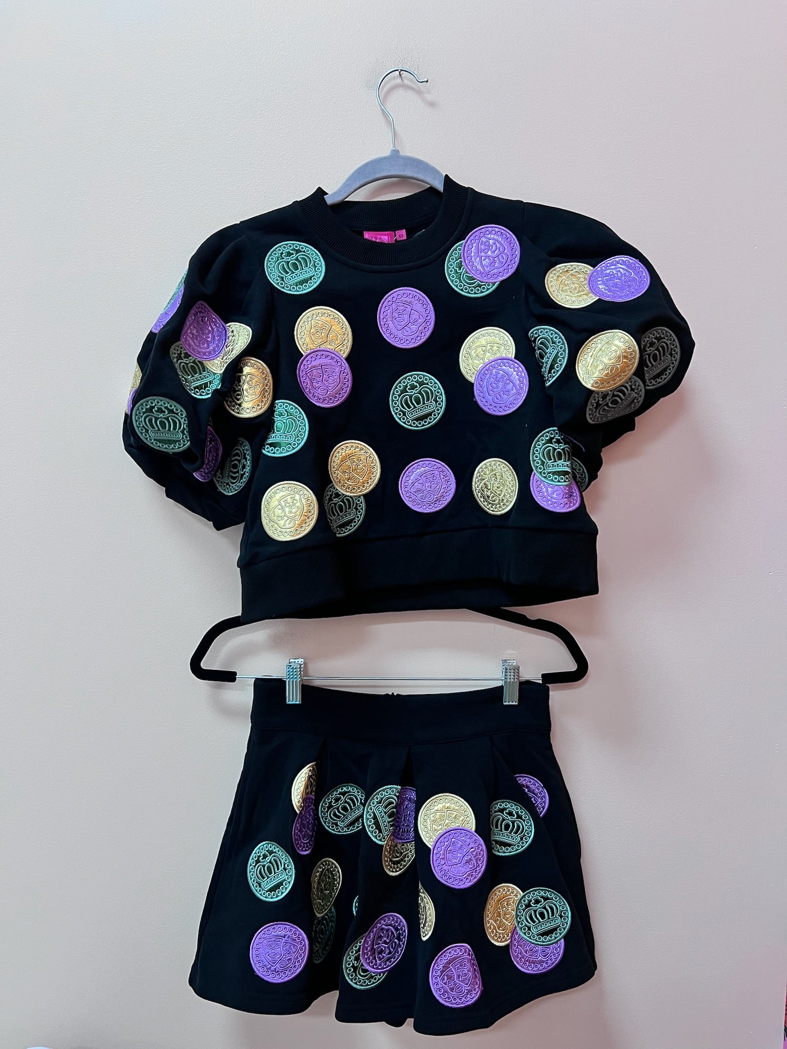 SAMPLE- BLACK MG DOUBLOONS TOP/SKORT SET