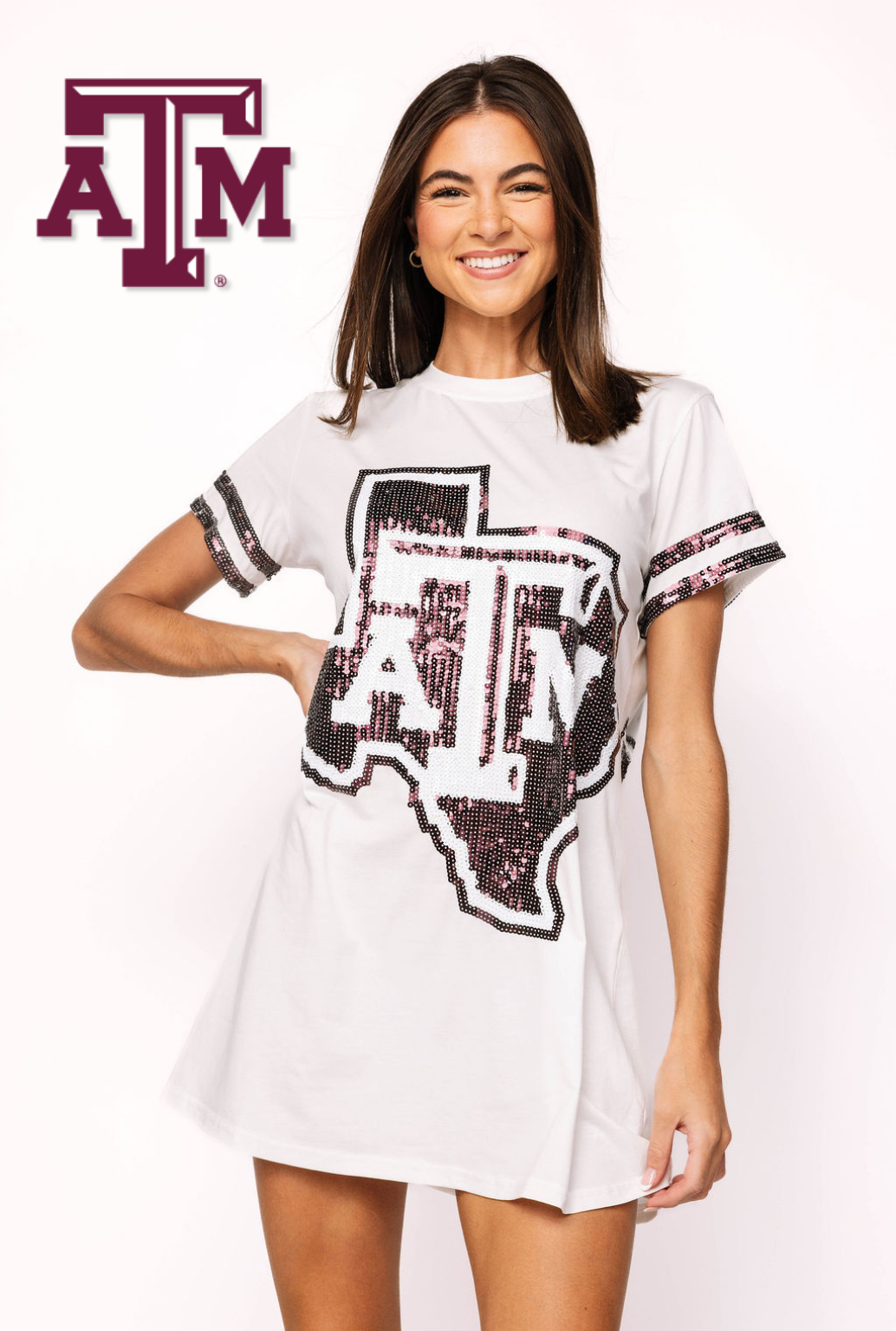 Licensed Texas A&M Oversized Mascot Tee Dress