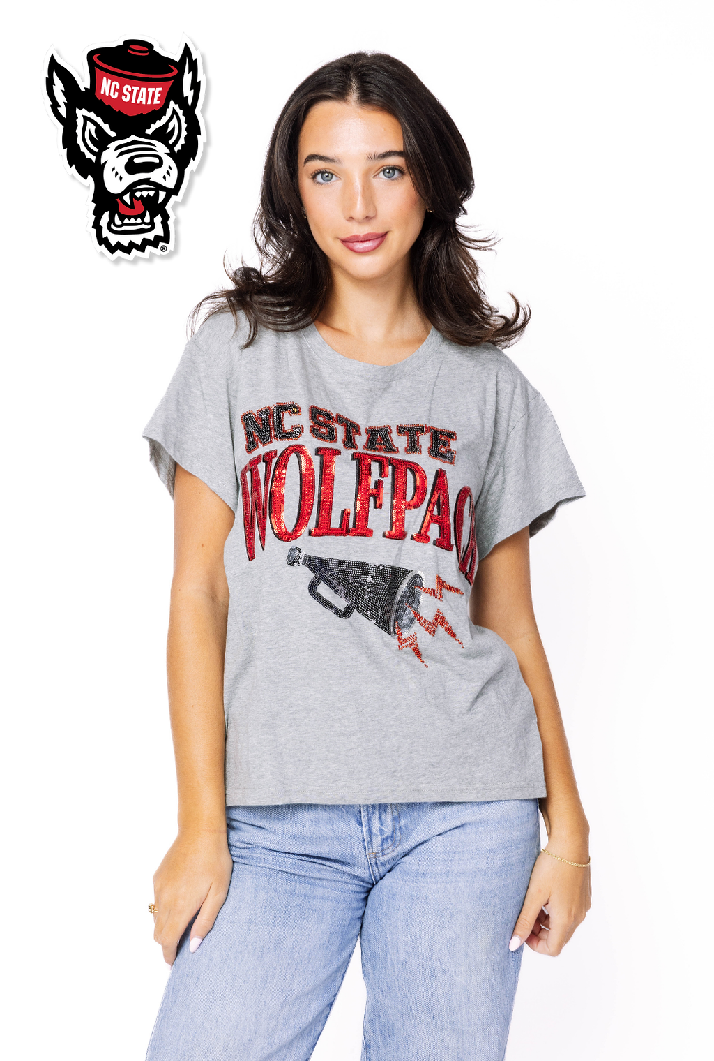 Licensed Sample - NC State Megaphone and Icons Tee