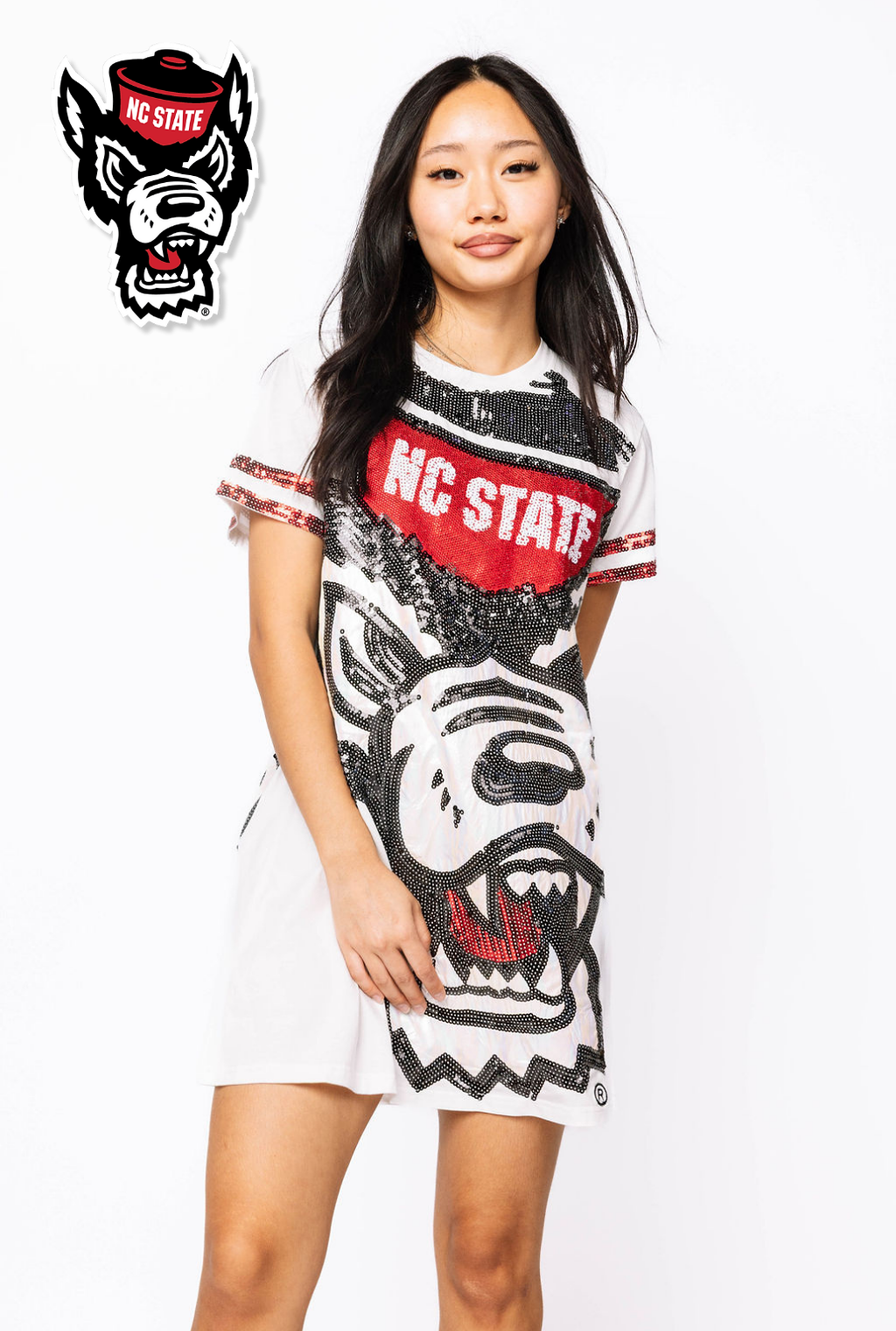Licensed Sample - NC State Oversized Mascot Tee Dress