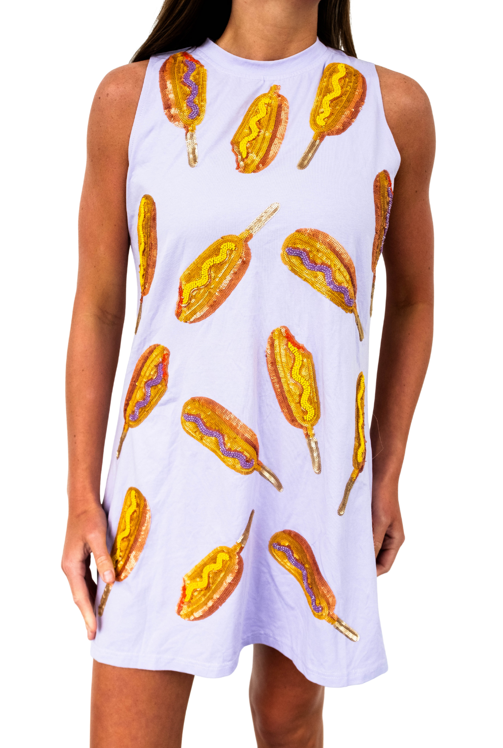 SAMPLE - Lavender Scatter Corndog Tank Dress