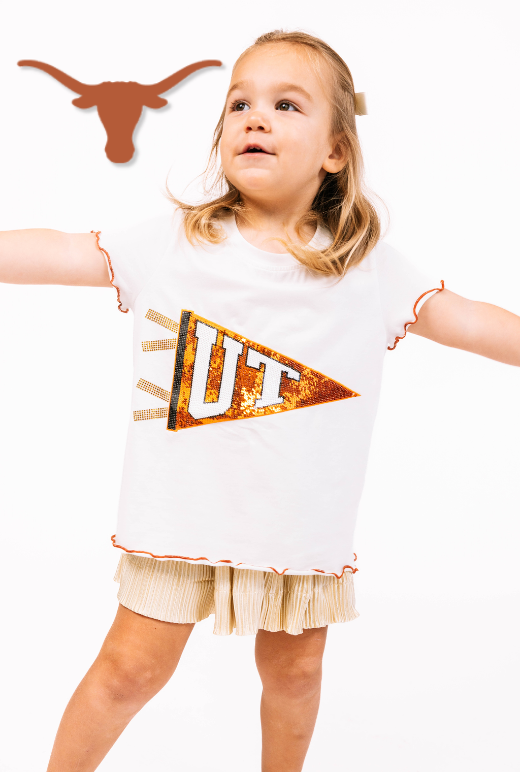 Licensed Kids Texas Pennant Frill Tee