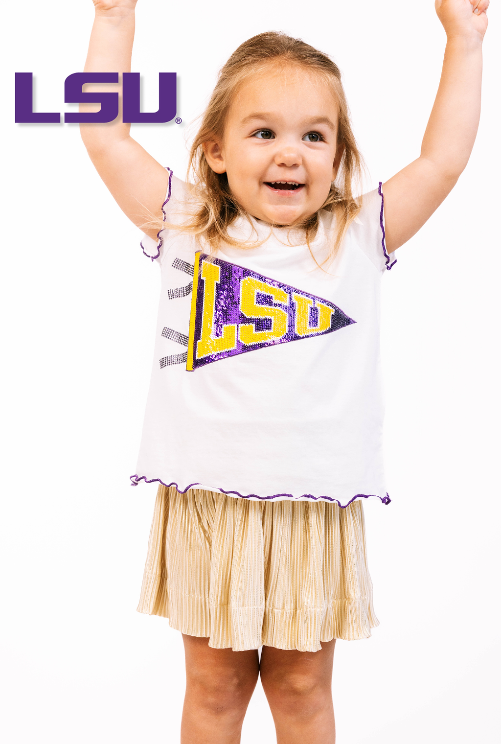 Licensed Kids LSU Pennant Frill Tee