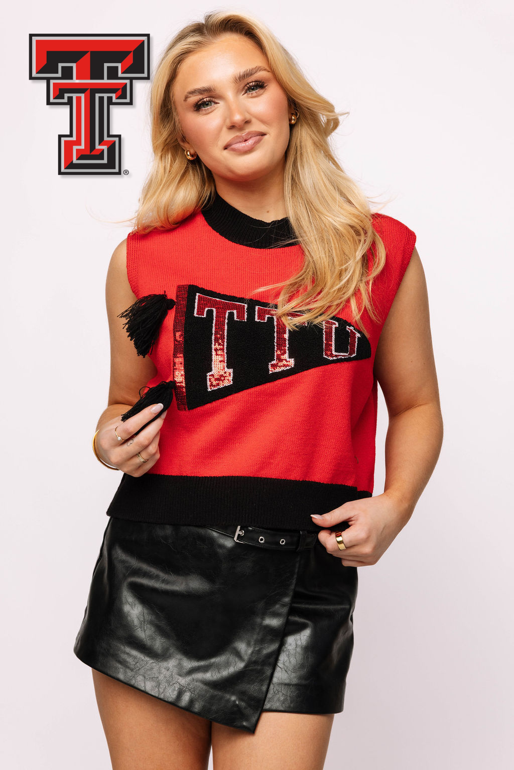 Licensed 'TTU' Pennant Sweater Tank