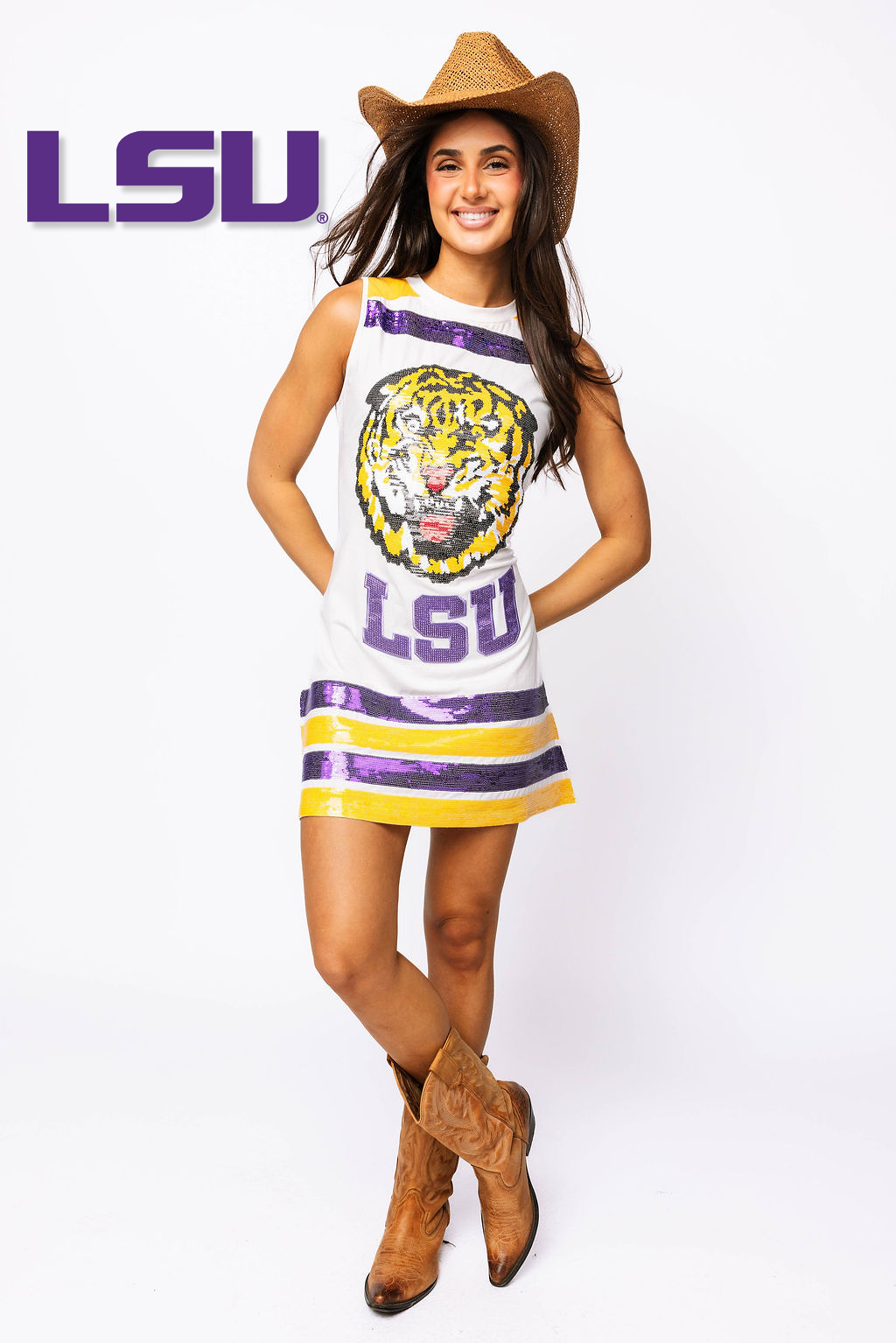 Licensed LSU Striped Tank Dress