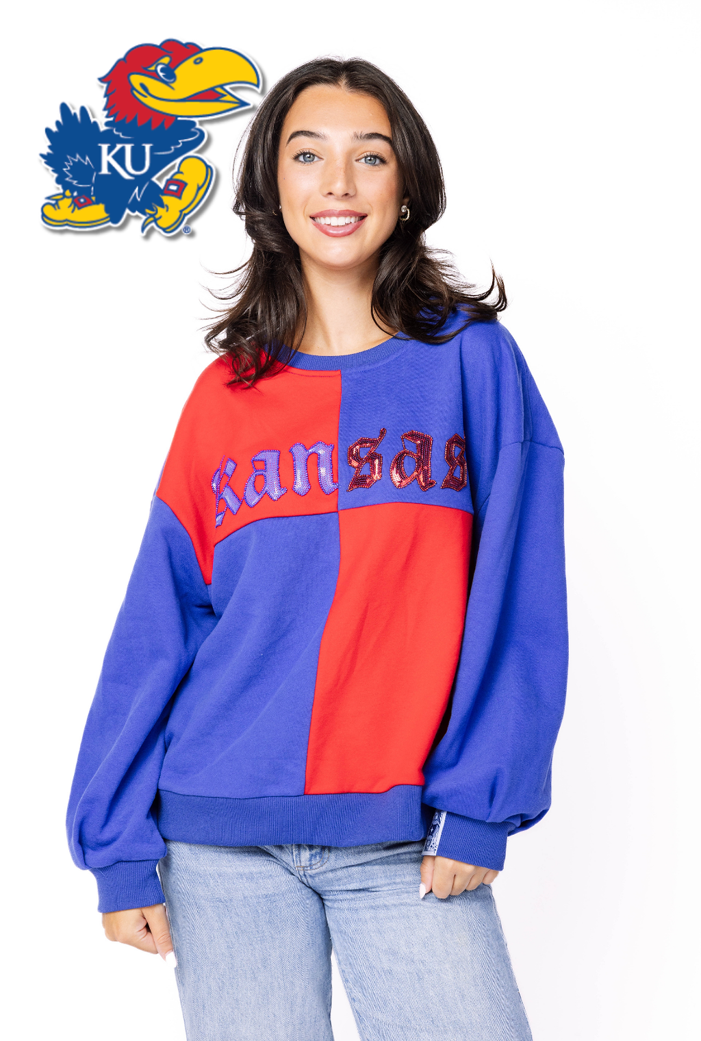 Licensed Sample - Kansas Medieval Font Checker Sweatshirt