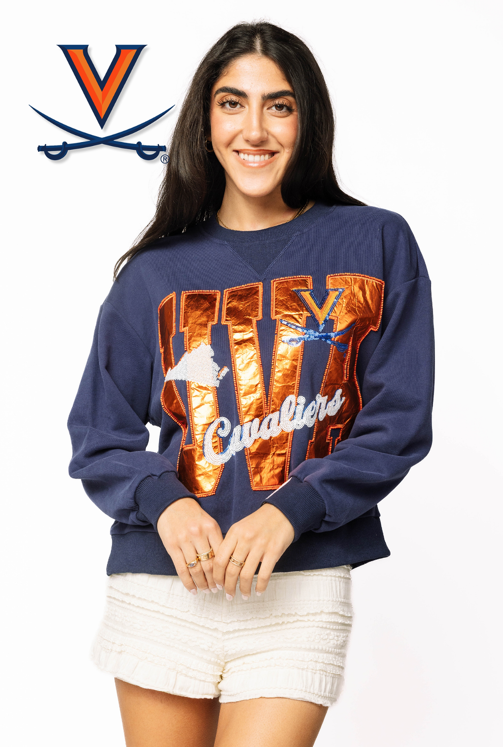 Licensed Sample - Virginia Metallic Word with Icons Sweatshirt