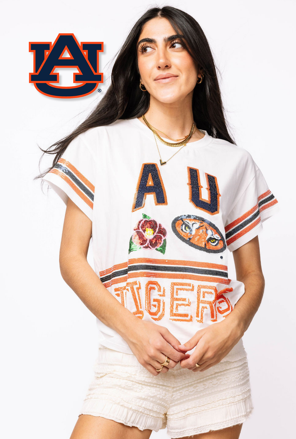 Licensed Sample - Auburn State Flower Mascot Tee