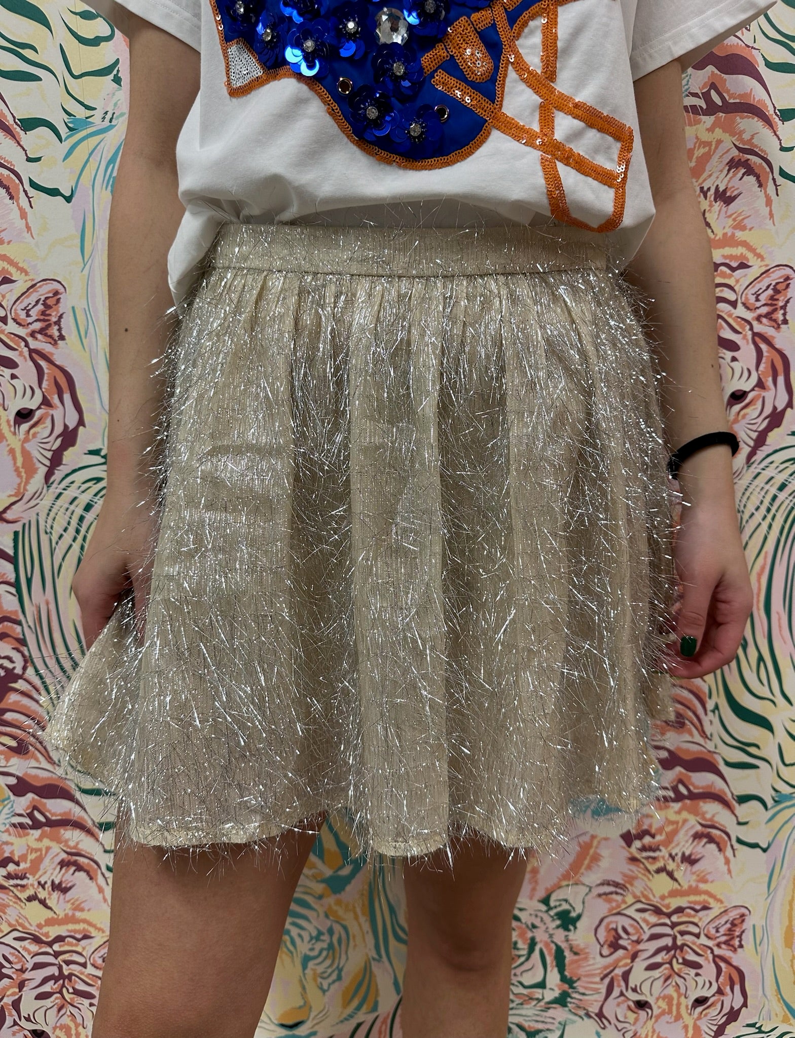 SAMPLE- Champagne Tinsel Skort