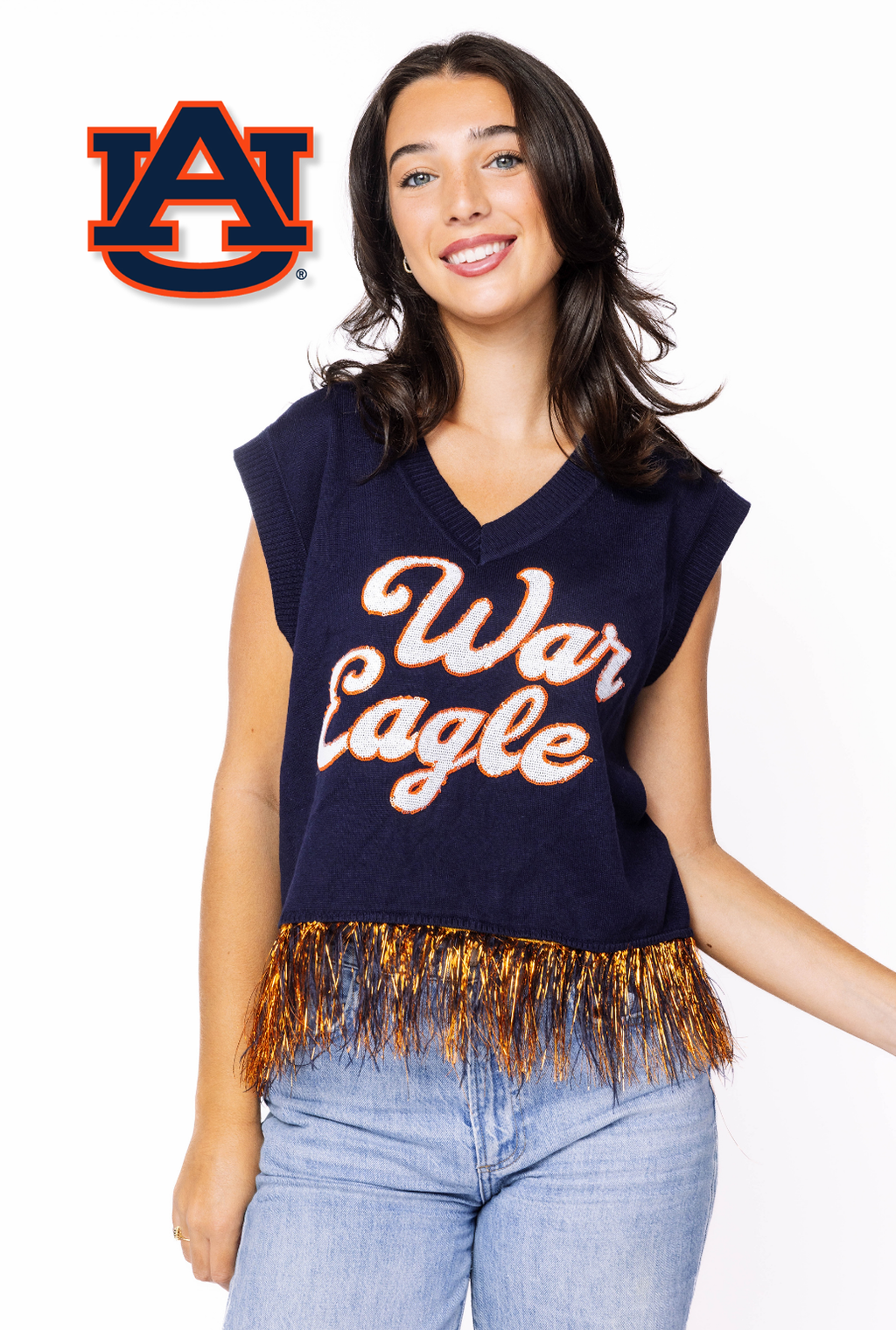 Licensed Sample - Auburn Feather Bottom Tank Sweater