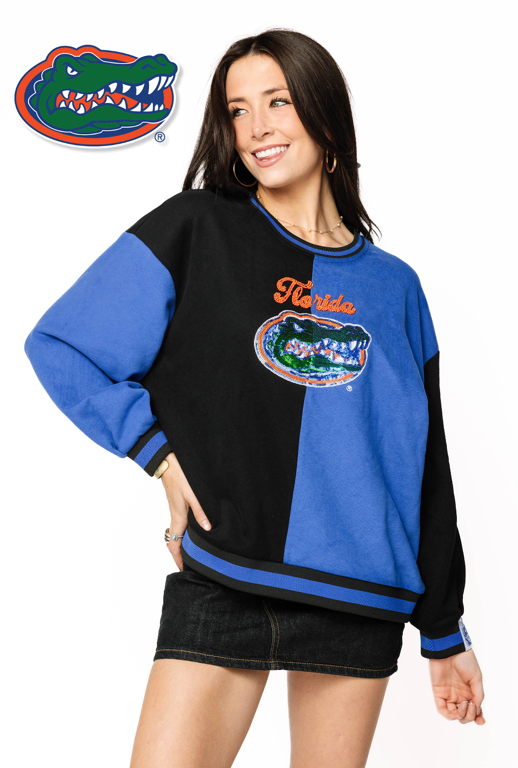 Licensed Sample - Florida Black Colorblock Sweatshirt