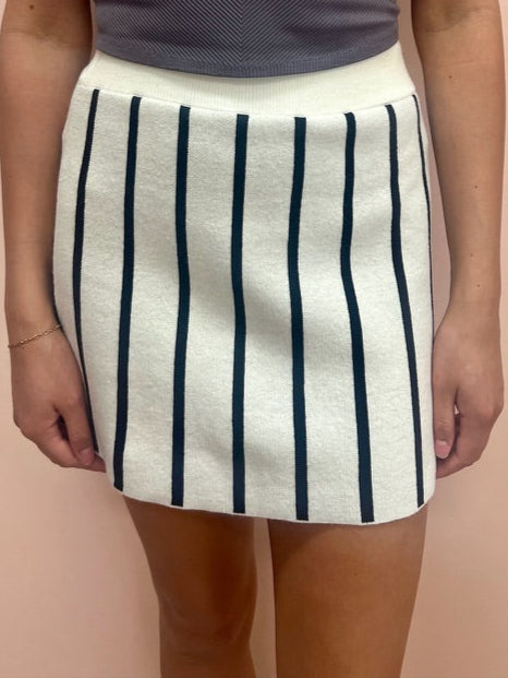 SAMPLE- Navy & White Stripe Skirt