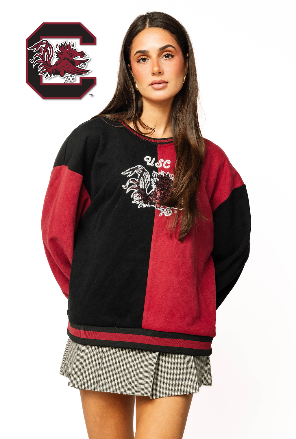 Licensed Sample - S Carolina Black Colorblock Sweatshirt