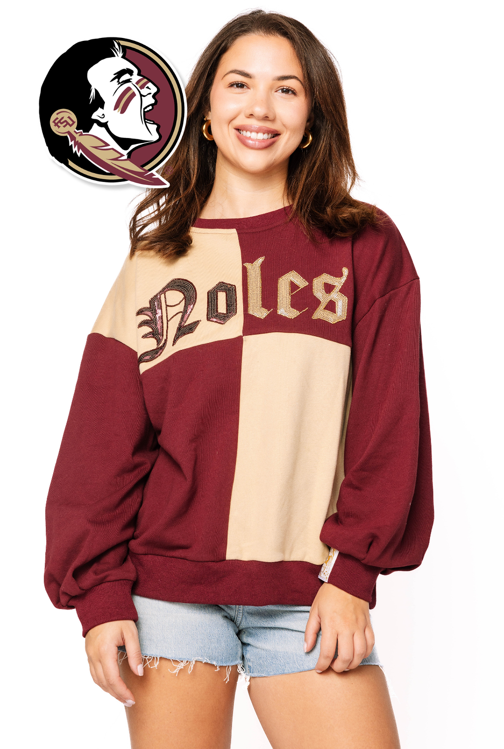 Licensed Sample - FSU Medieval Font Checker Sweatshirt