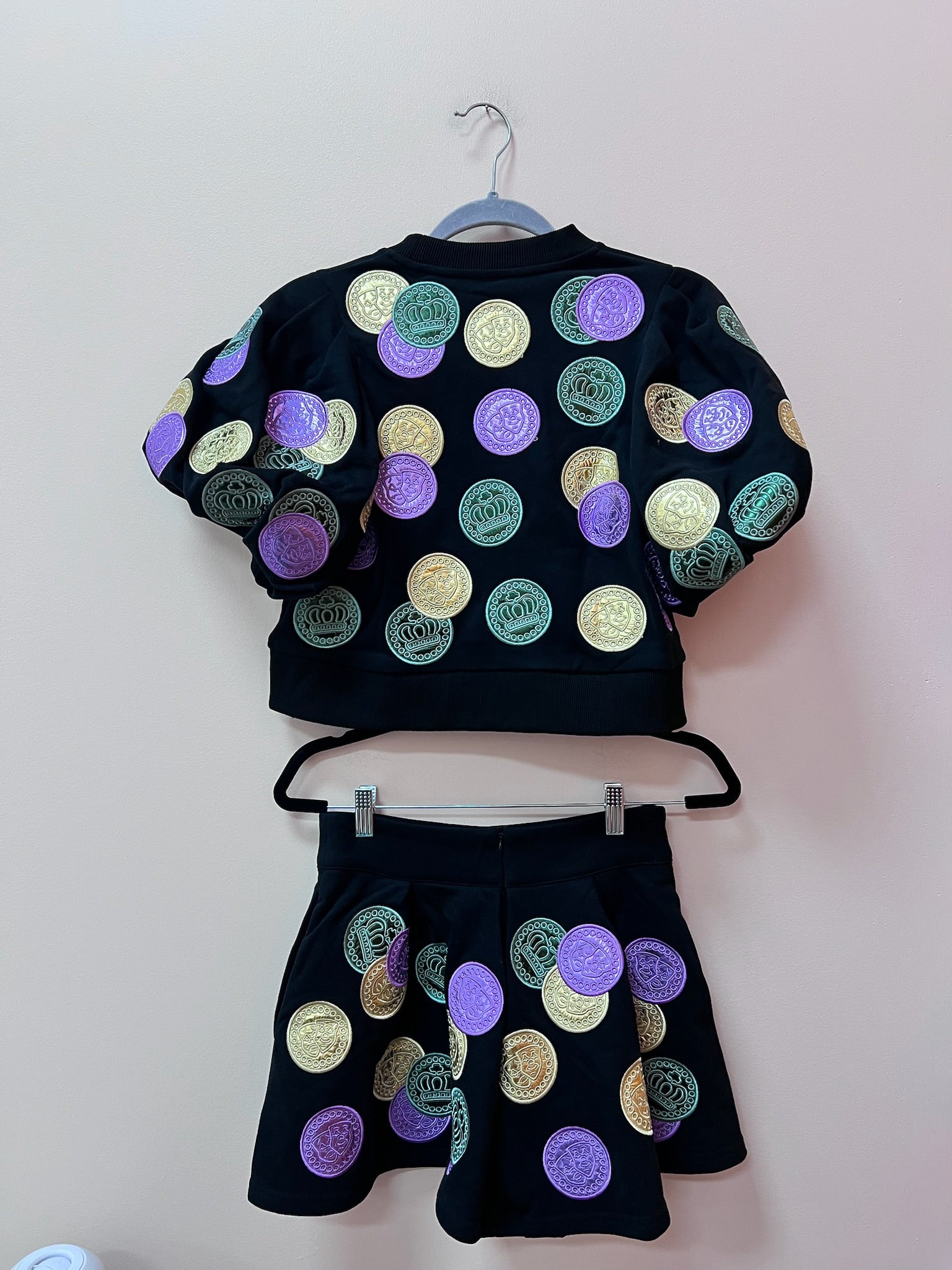 SAMPLE- BLACK MG DOUBLOONS TOP/SKORT SET