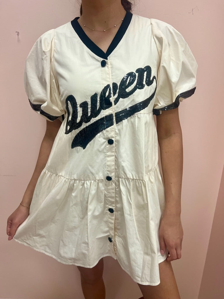 SAMPLE- Beige Queen Team Jersey Dress