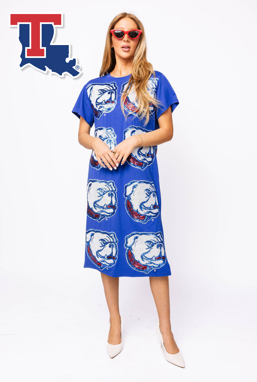 Licensed Sample -  LA Tech Mascot Midi Tee Dress
