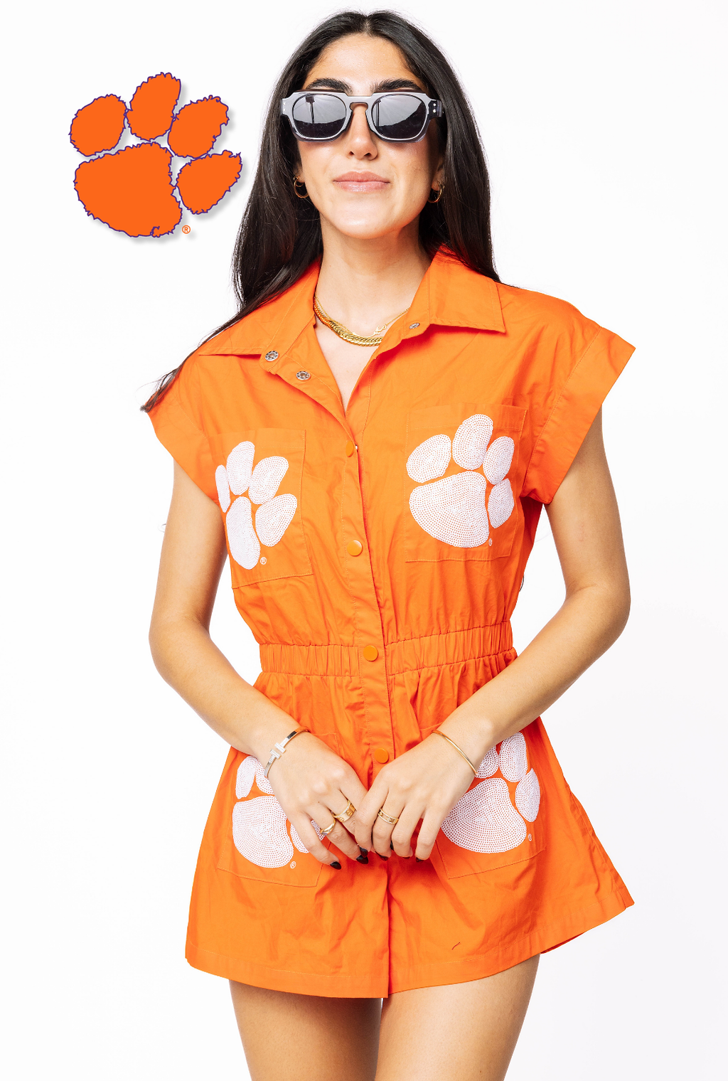 Licensed Sample - Clemson Mascot Pocket Romper