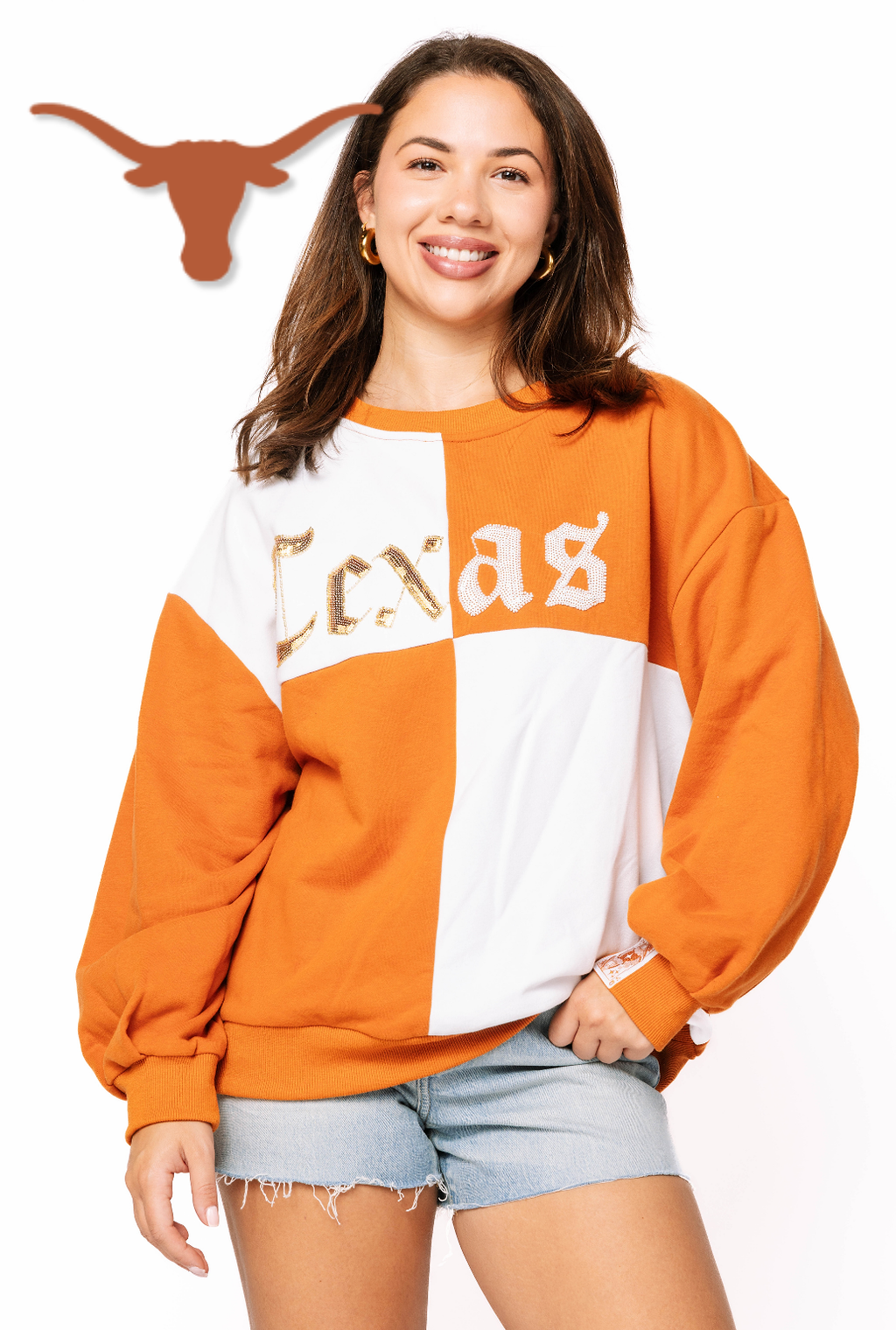 Licensed Sample - Texas Medieval Font Checker Sweatshirt