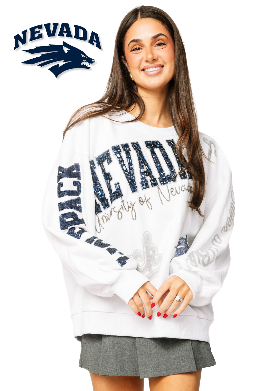 Licensed Sample - Nevada Big Icons Scattered All Over Sweatshirt