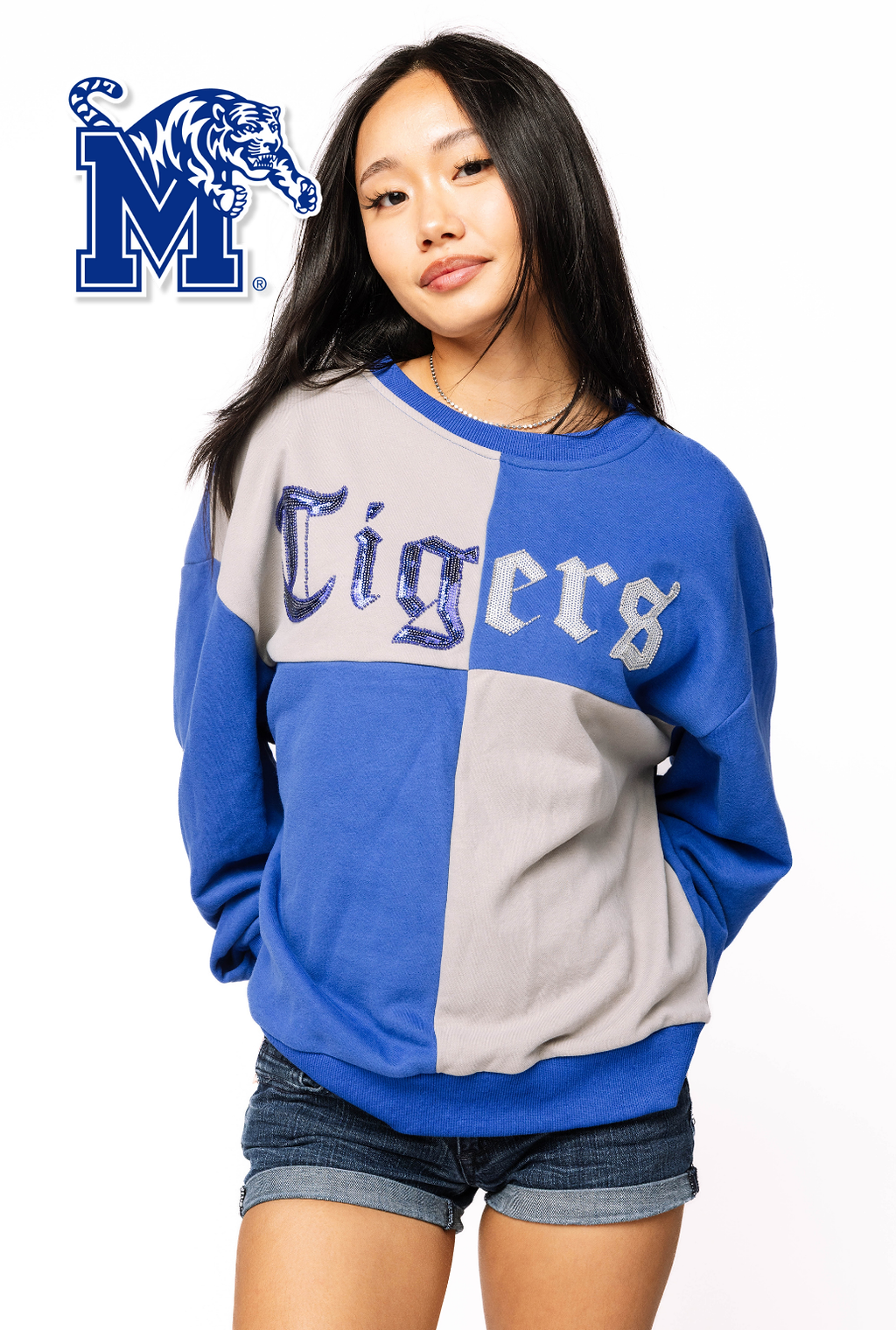 Licensed Sample - Memphis Medieval Font Checker Sweatshirt