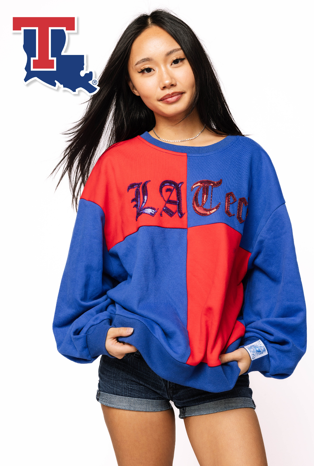 Licensed Sample - LA Tech Medieval Font Checker Sweatshirt