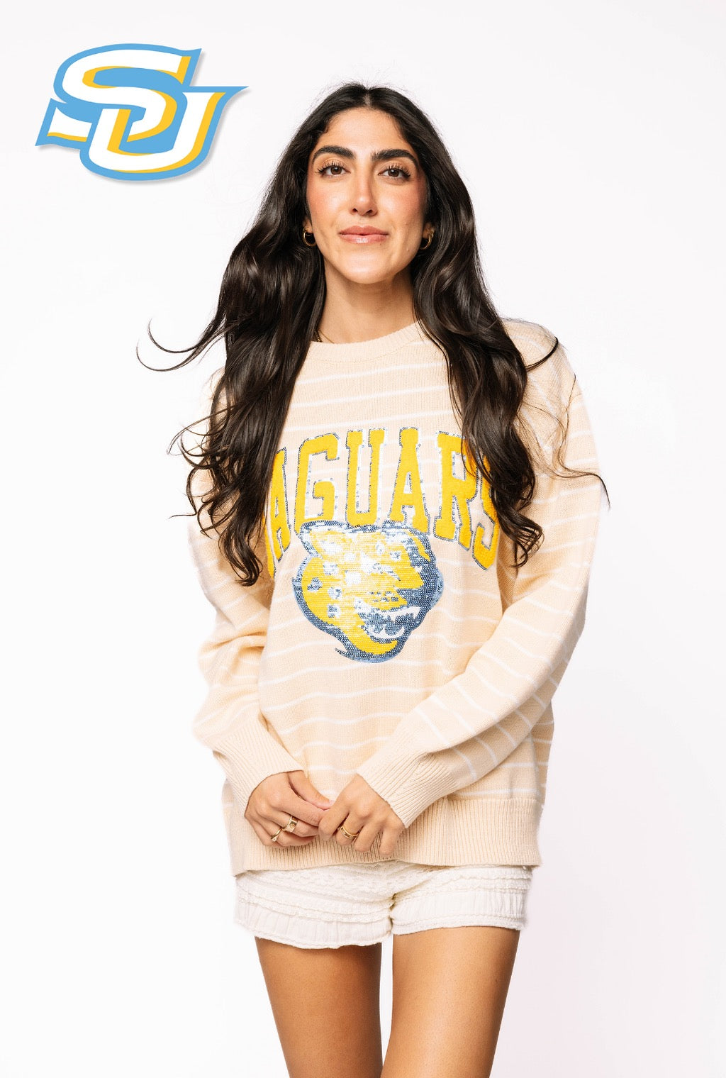 Licensed Sample - Beige Stripe Vintage Team Sweater