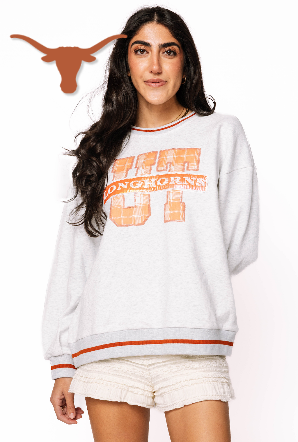 Licensed Sample - Texas Plaid Letter Sweatshirt