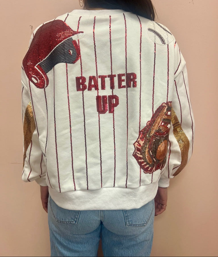 SAMPLE- Red Batter Up Queen Sweatshirt