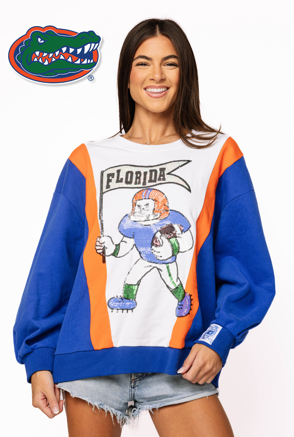 Licensed Sample - Florida Football Player With Flag Sweatshirt