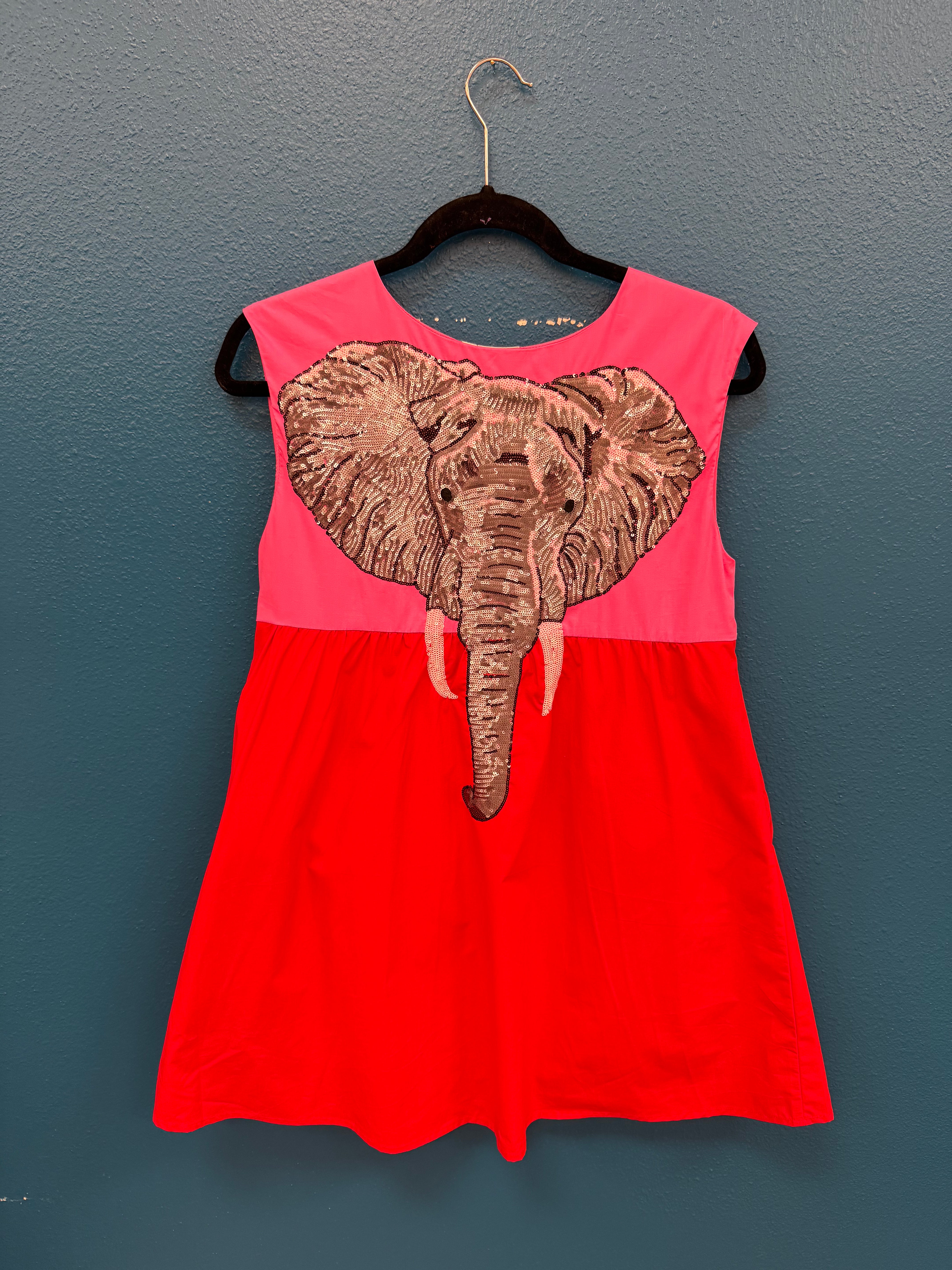 SAMPLE- Pink & Red Elephant Tank Dress